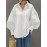 Solid Button Front Shirt, Stylish Lantern Sleeve Shirt For Spring & Fall, Women's Clothing