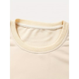 Letter Print Pullover Sweatshirt, Casual Long Sleeve Crew Neck Sweatshirt For Fall & Winter, Women's Clothing