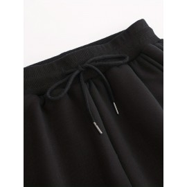 Winter Plush Thermal Pants, Casual Drawstring Pocket Pants, Women's Clothing